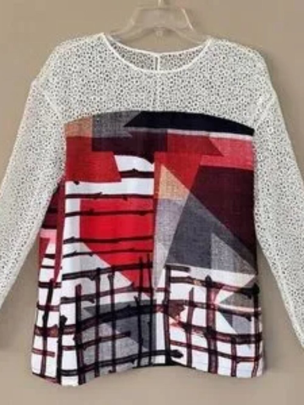 NWT Clover Canyon GRADIENT PLAID EYELET Top Size XS